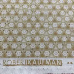 ロバートカフマン✨小柄✨三角柄✨ベージュ系✨ゴールド入✨109×35✨生地ハギレ