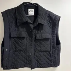 ZARA キルティングベスト カーキ S - メルカリ