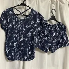 Fila フィラ テニスウェア ブルー セットアップTシャツ スコート M