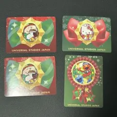 ユニバ　USJ 記念シール　エルモ*1　キティ*1　スヌーピー *2クリスマス