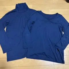 ユニクロヒートテック丸首&タートルネック長袖アンダーシャツ 2枚セット