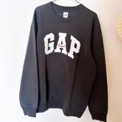 【デカロゴ】GAP ギャップ スウェット トレーナー ブラック 裏起毛 刺繍