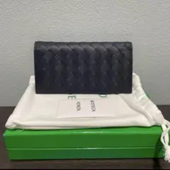 BOTTEGA VENETA ネイビー 長財布