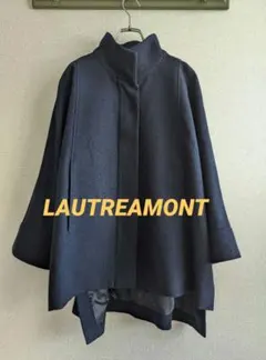 【良品】LAUTREAMONT スタンドカラー　ショートコート　ネイビー