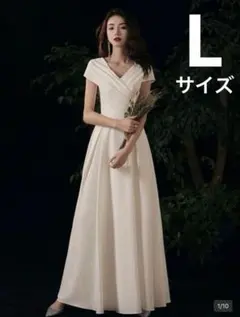 ホワイト　ロングドレス　ワンピース　結婚式　前撮り　ウェディングフォト　白