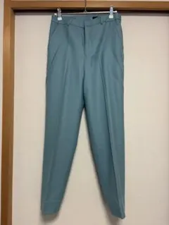 新品タグ付UNTITLED ツイルスティックパンツ M ブルーグリーン 美脚M