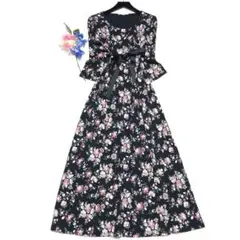 未使用級　ローラアシュレイ　ロングワンピース　花柄　しっとりコットン100%✨