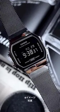 CASIO A168 STEEL BLACK ガンメタ 液晶反転 - メルカリ