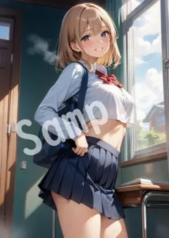 アニメファンアート JK グラビア A4 ポスター イラスト ★00145784