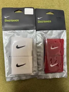 新品　NIKE リストバンド 2個セット　ホワイト、レッド