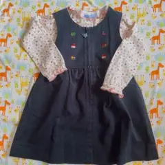 ファミリアジャンパースカート&シャツ100