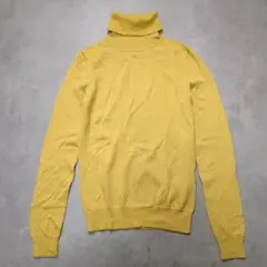 ユニクロ タートルネックセーター【S】黄 ウール100%