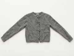 MOUSSY シャギーニット カーディガン グレー リボン