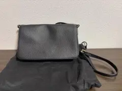 エバゴス ebagos レザー×紅藤 斜めがけミニポシェット革ショルダー