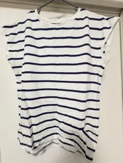 AH medium ボーダー ネイビー ノースリーブ Tシャツ M