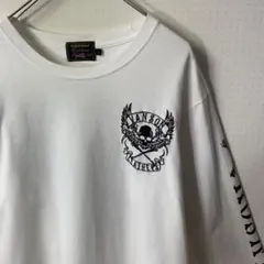 vanson cross bone skull l/s tee whiteのサムネイル