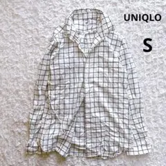 ユニクロ　ボタンダウンウィンドウペンチェックコットン長袖シャツ　ネルシャツ　S