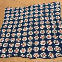 ちりめん 風呂敷 藍色 花柄 和装小物