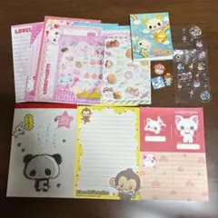 平成レトロ 当時物 メモ帳 お手紙 シール セット パンダ座 キャティ 他