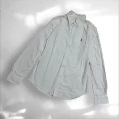 ポロラルフローレン　ボタンダウン長袖シャツ ホワイト　綿100% 清潔感S（B2