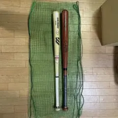 ソフトボール木製バット２本セット　ミズノ　　ローリングス　３号ゴムボール用