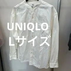 UNIQLO ユニクロ　バンドカラーシャツ 長袖/ホワイト/Lサイズ