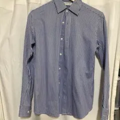 Lacoste 長袖シャツ 青と白のストライプ