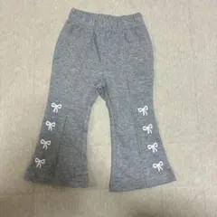 ピンクロロ　韓国　S リボン　スウェットフレアパンツ　85 80〜90cm