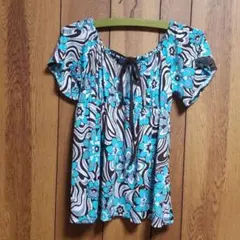 花柄チュニック長袖