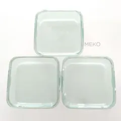 iwaki（イワキ）パック＆レンジBOX 蓋付き 大 ３個セット グリーン