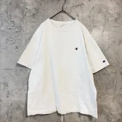 チャンピオン　バックロゴ　半袖Tシャツ　刺繍　白　L 大きめ　カジュアル　春夏秋