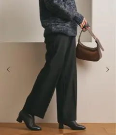 裏起毛バックゴム ストレートパンツ イージーパンツ ブラック XS