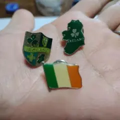 国旗ピンバッチ　アイルランド3点セット