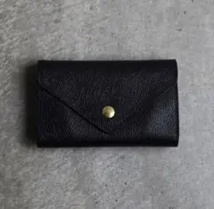 イルビゾンテ ミディアムウォレット　三つ折り財布 レザー　黒