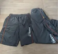 【美品】ATHLETA ピステパンツセット グレー オレンジライン　L