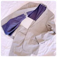 コムサイズム スーツ セットアップ L グレー ストライプ メンズ ビジネス