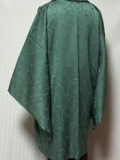 未使用品　和服　正絹(紋意匠)網代模様　羽織(羽織紐)仕付け糸　早い者勝ち