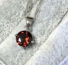 魅惑の ガーネット シルバー925刻印 ネックレス