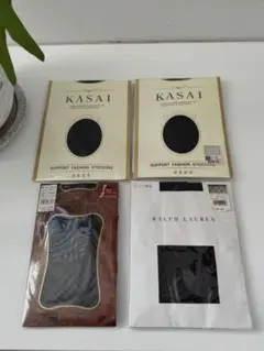 柄タイツ　黒　M〜L 4足セット