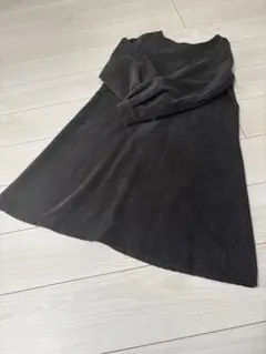 コーデュロイ　ブラック ワンピース