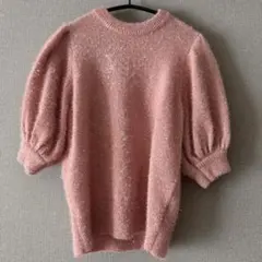 N. Natural Beauty Basic 半袖ニット ピンクのサムネイル