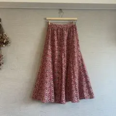 《美品》 relume☆フラワープリント マーメイドスカート レッド