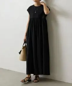 Sリンゴママ様用 シアーヨーク切り替えワンピース 黒 38 - メルカリ