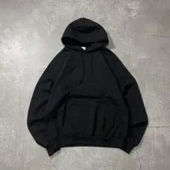 チャンピオンスウェットフーディパーカーブラック黒無地目無しM古着短丈