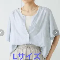 【新品】グローバルワーク さらさらリラックス　Vネック　ブラウス　半袖のサムネイル
