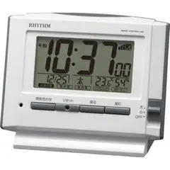 RHYTHM 電波時計 デジタル 置時計 温湿度計付き 8RZ222SR03 白