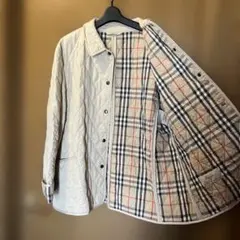 バーバリーキルティングジャケット ベージュ チェック柄