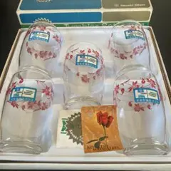 佐々木硝子 コップ　グラス　昭和レトロ 花柄 レトロポップ 箱付き　タンブラー