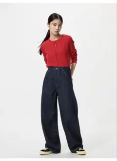 UNIQLO バギーカーブジーンズ 丈短め