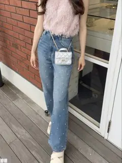 GRL ビジューストレートデニムパンツ[cu466]